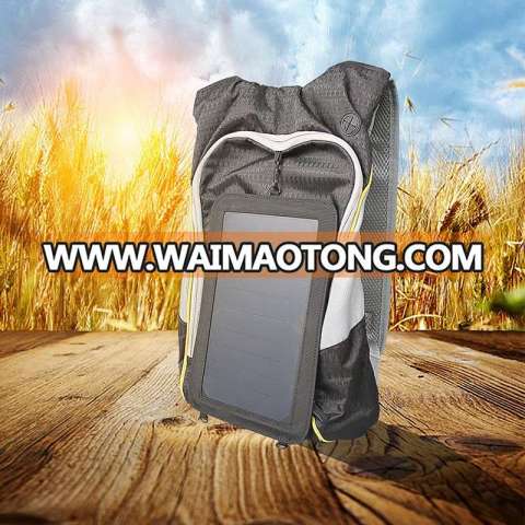 wholesale usb charger sun power back pack bag panel solar backpack bag with powerbank