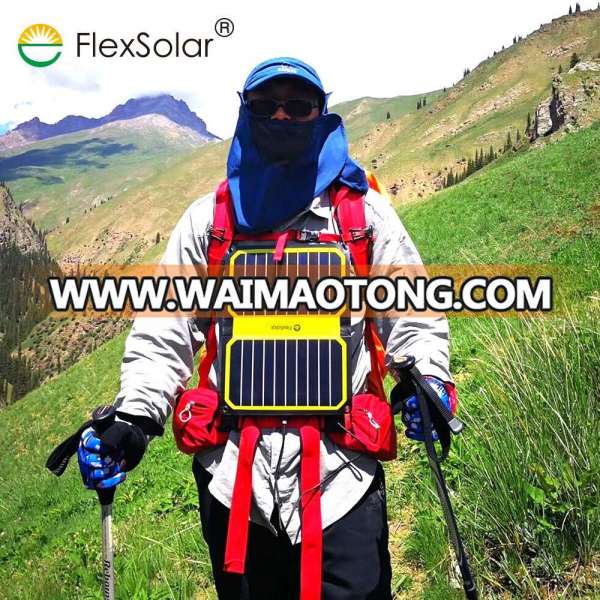 FlexSolar 10.6W Outdoor Waterproof Sunpower portable flexible foldable solar charger