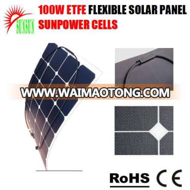 Yatch,camping,caravan use sunpower flexible solar panel 100W